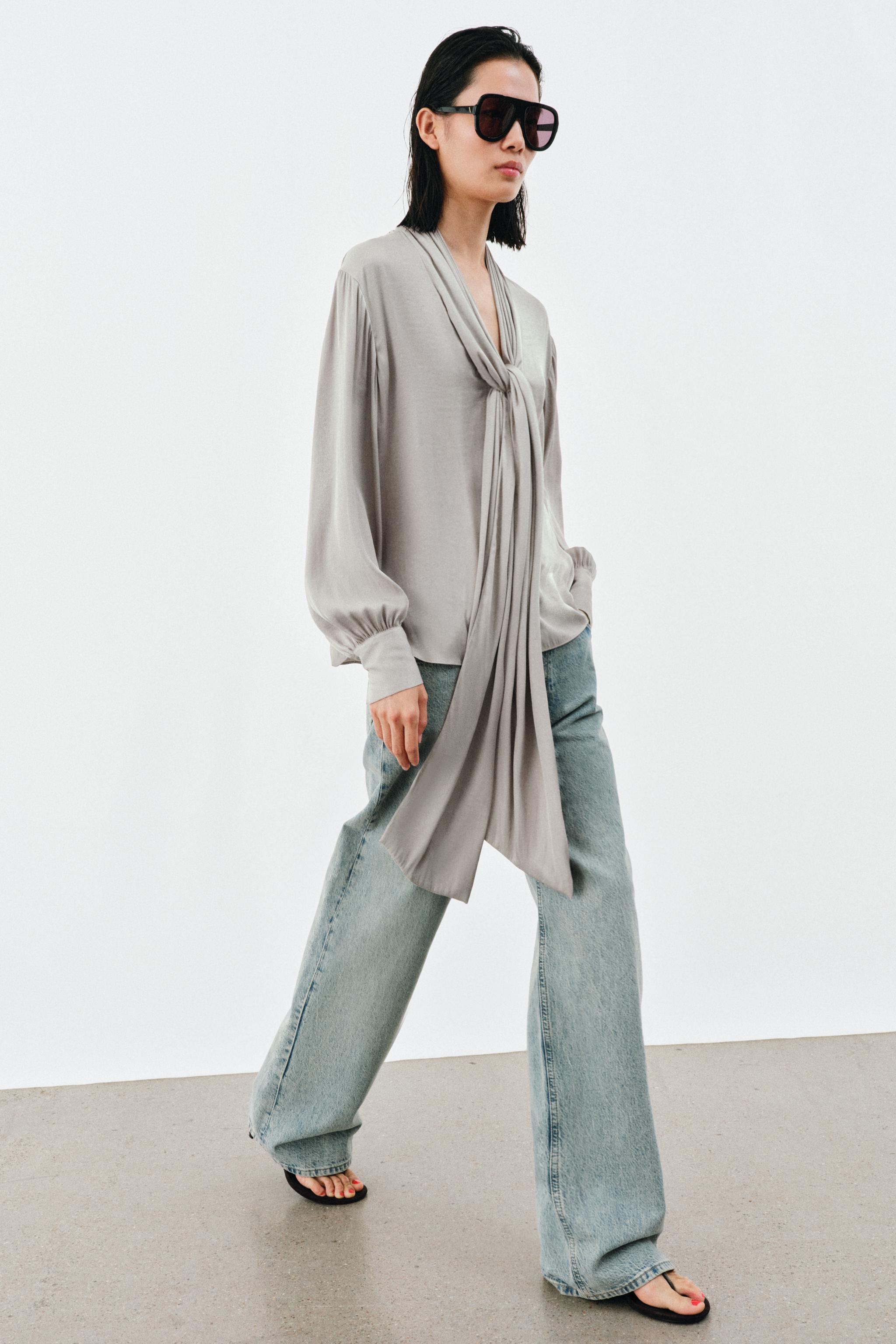 ZW COLLECTION TIED NECKLINE BLOUSE